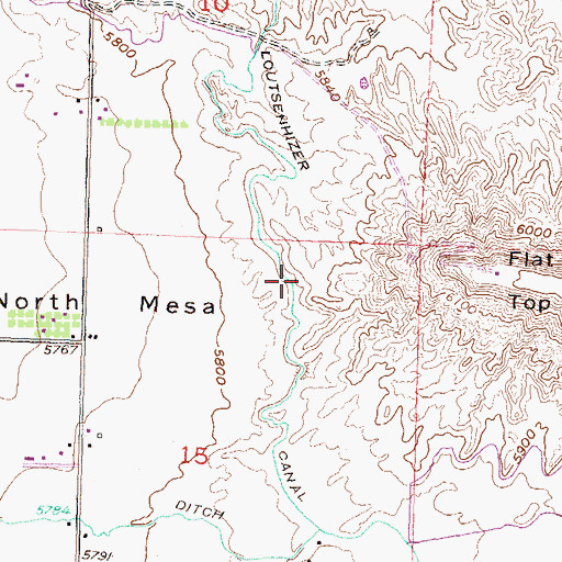 Topographic Map of Loutsenhizer Canal, CO