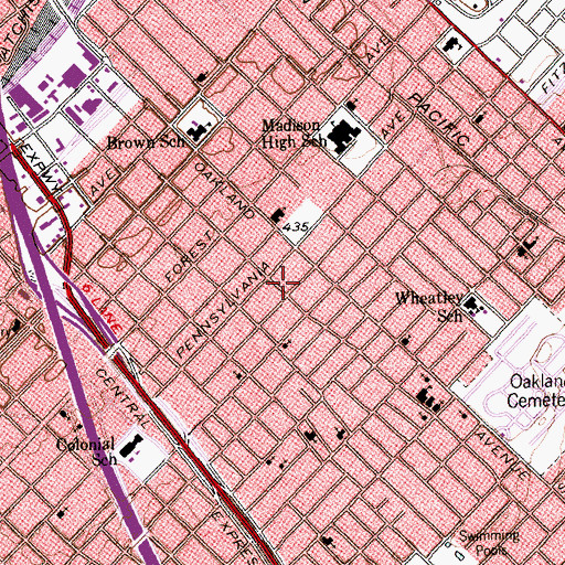 Topographic Map of Rush-Crabb House, TX