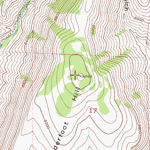 Topographic Map of Tenderfoot Hill, CO