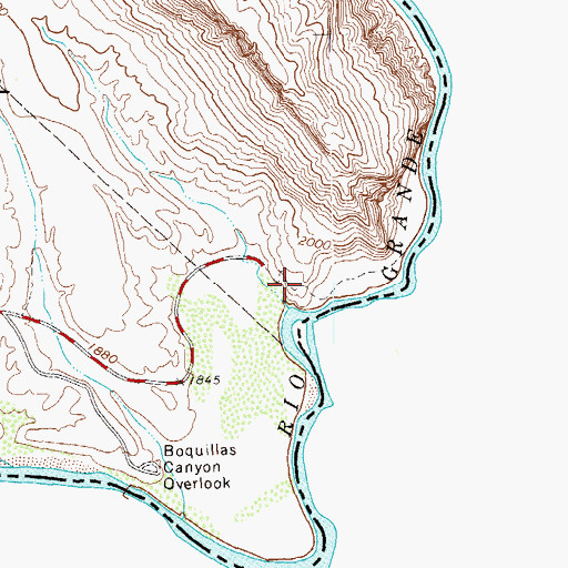 Topographic Map of Boquillas Canyon Trail, TX