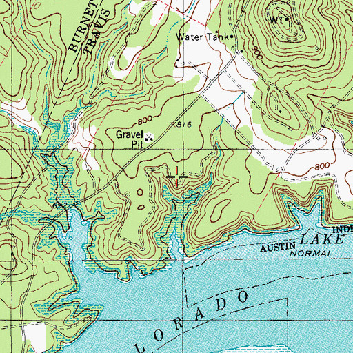Topographic Map of Turkey Bend Trail, TX