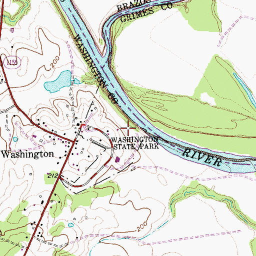 Topographic Map of Washington - on - the - Brazos State Historic Site Trail, TX