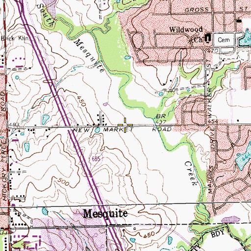 Topographic Map of Paschall Park Trail, TX