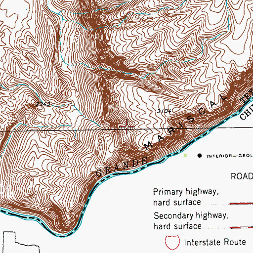 Topographic Map of Mariscal Canyon Rim Trail, TX