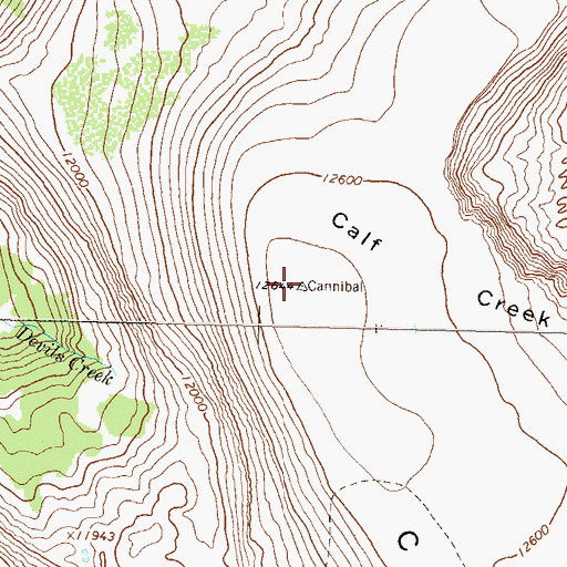 Topographic Map of Calf Creek Plateau, CO