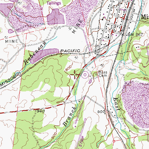 Topographic Map of City of Potosi Waste Water Plant, MO