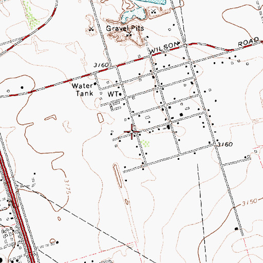 Topographic Map of McKinney Acres, TX