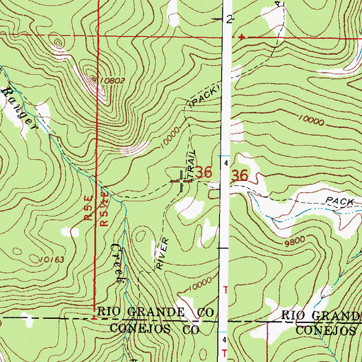 Topographic Map of Alamosa River Trail, CO