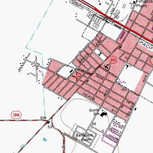 Topographic Map of Taft Southwest Census Designated Place, TX