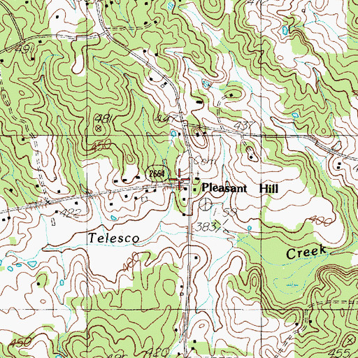 Topographic Map of Pleasant Hill, TX