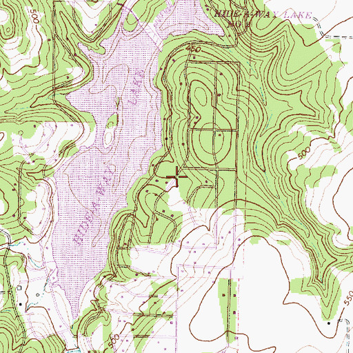 Topographic Map of Hide-A-Way Lake, TX