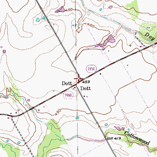 Topographic Map of Dott, TX