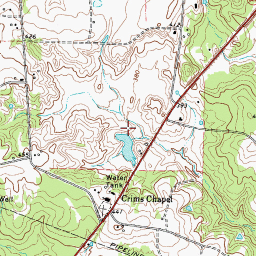 Topographic Map of Craig, TX