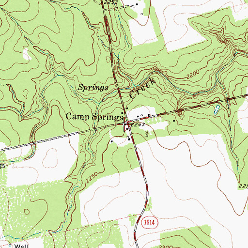 Topographic Map of Camp Springs, TX