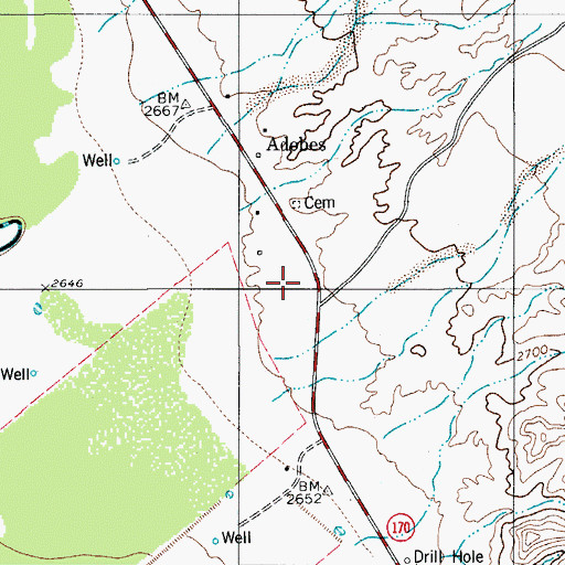 Topographic Map of Adobes, TX
