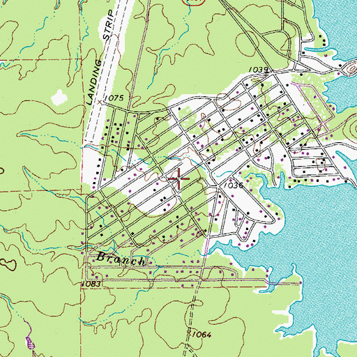 Topographic Map of Buchanan Lake Village, TX