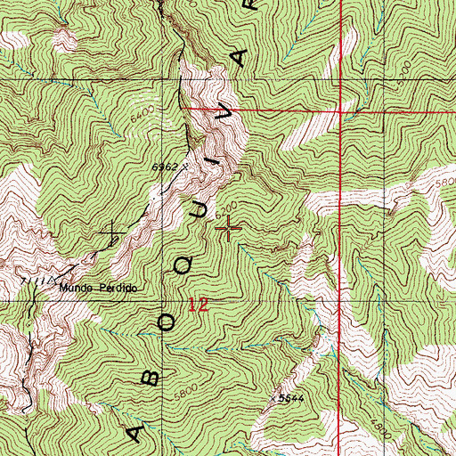 Topographic Map of Baboquivari Peak Wilderness, AZ