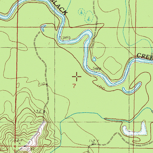 Topographic Map of Black Creek Wilderness, MS