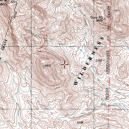 Topographic Map of Bosque del Apache Wilderness (Chupadera Unit), NM