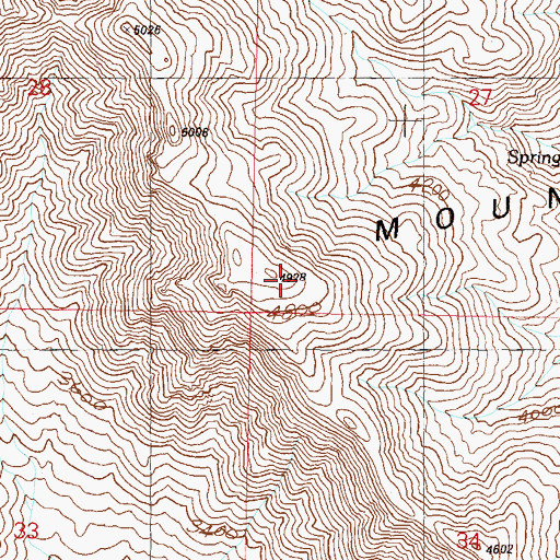 Topographic Map of Harquahala Mountains Wilderness, AZ