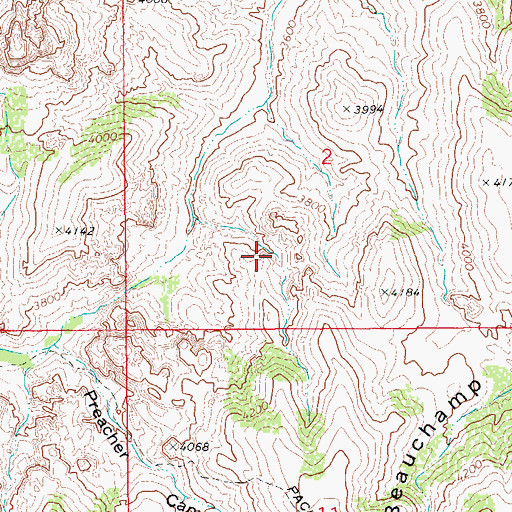 Topographic Map of North Santa Teresa Wilderness, AZ