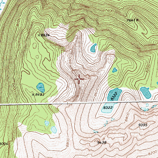 Topographic Map of Sawtooth Wilderness, ID