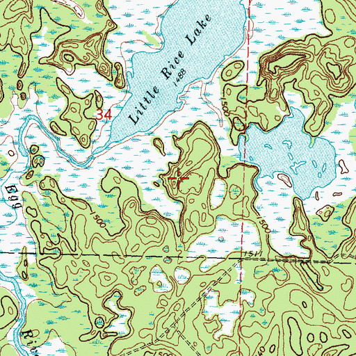Topographic Map of Tamarac Wilderness, MN