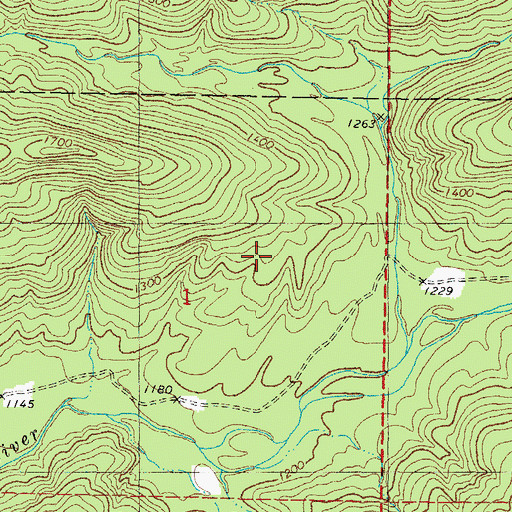 Topographic Map of Upper Kiamichi River Wilderness, OK