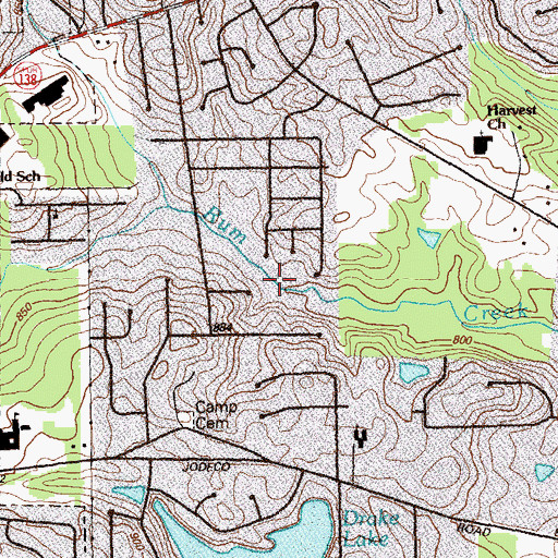 Topographic Map of Lowland Creek, GA