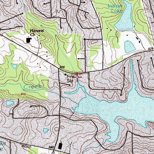 Topographic Map of Caliber Cliffs Creek, GA