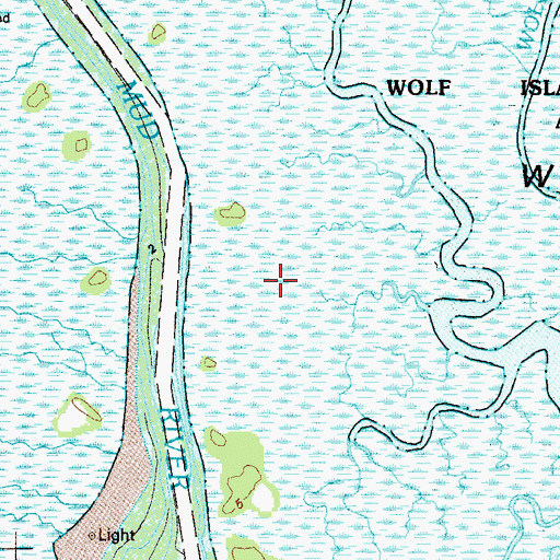 Topographic Map of Wolf Island Wilderness, GA