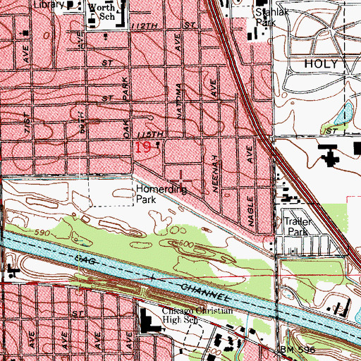 Topographic Map of Penney Park, IL