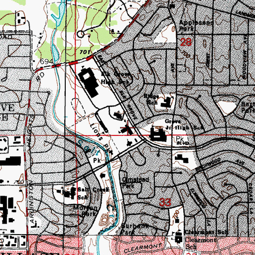 Topographic Map of Queen of the Rosary School, IL