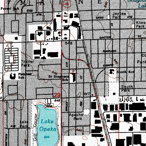 Topographic Map of Saint Stephens Catholic Church, IL