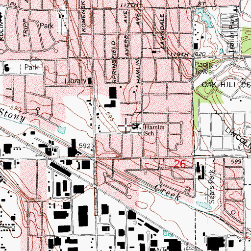 Topographic Map of Progress Park, IL