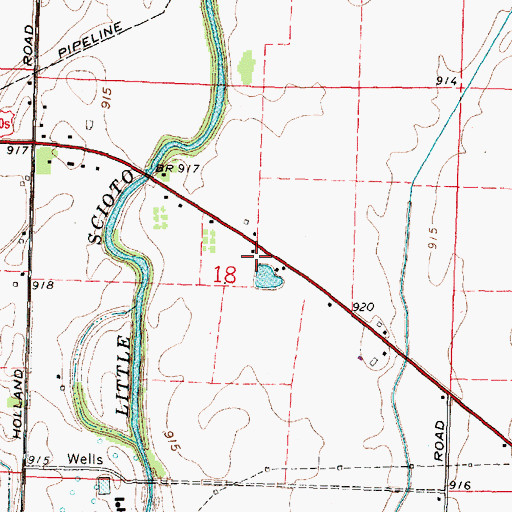 Topographic Map of Ruth Post Office (historical), OH