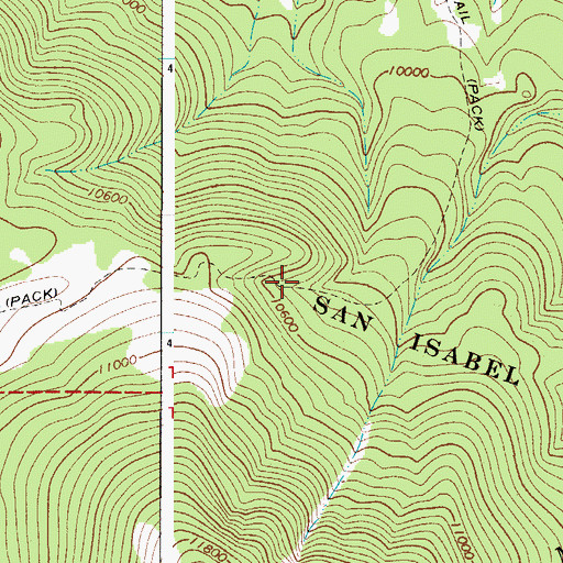 Topographic Map of Cascade Trail, CO