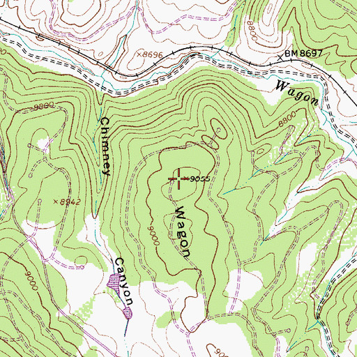 Topographic Map of Wagon Mesa, CO