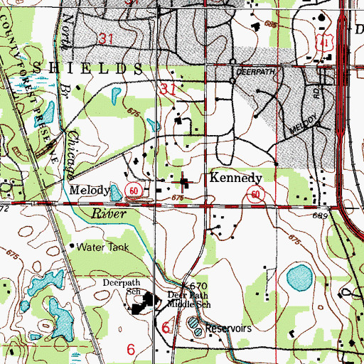 Topographic Map of Christ Church, IL