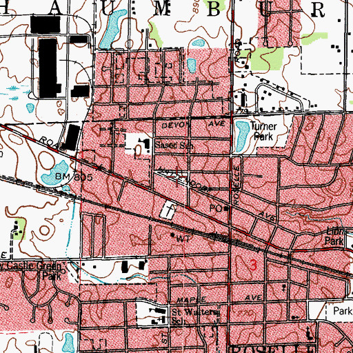 Topographic Map of Marion Park, IL