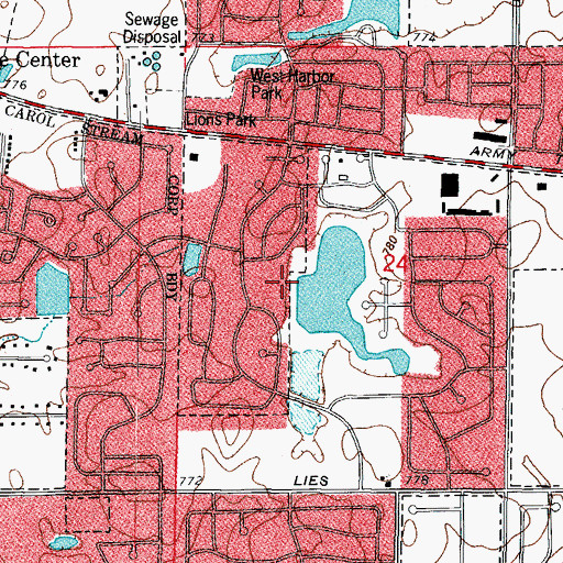 Topographic Map of Bierman Park, IL