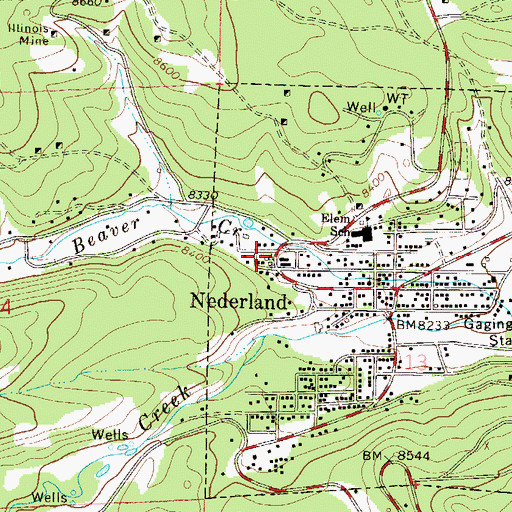 Topographic Map of Nederland Fire Protection District Station 1, CO