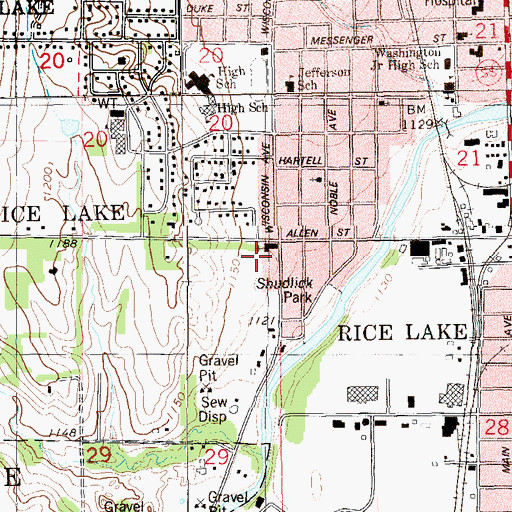 Topographic Map of Trinity Lutheran Church, WI