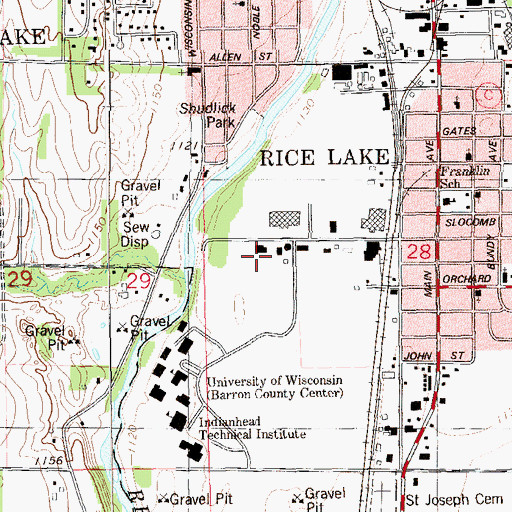 Topographic Map of Rice Lake Utilities Substation, WI