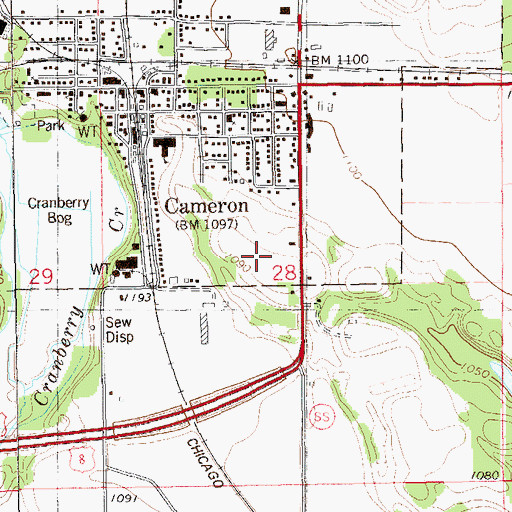 Topographic Map of Cameron High School, WI