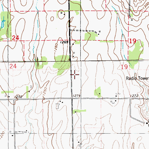 Topographic Map of Microwave Tower FCC Number 1034244, WI