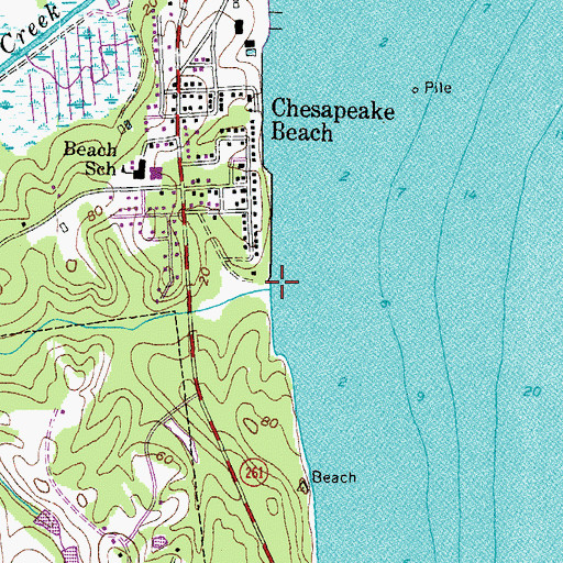Topographic Map of Brownies Creek, MD