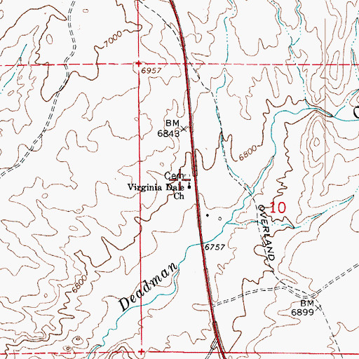 Topographic Map of Virginia Dale Community Church Cemetery, CO