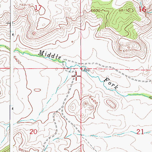 Topographic Map of Elliott Ranch Cemetery, CO
