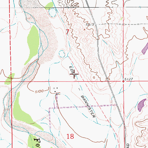 Topographic Map of Eder Bannister Ditch, CO